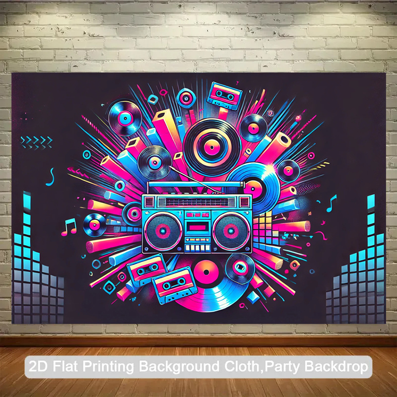 Audio Music Background - 2D 평면형, 일체형 제품. 레트로 휴대용