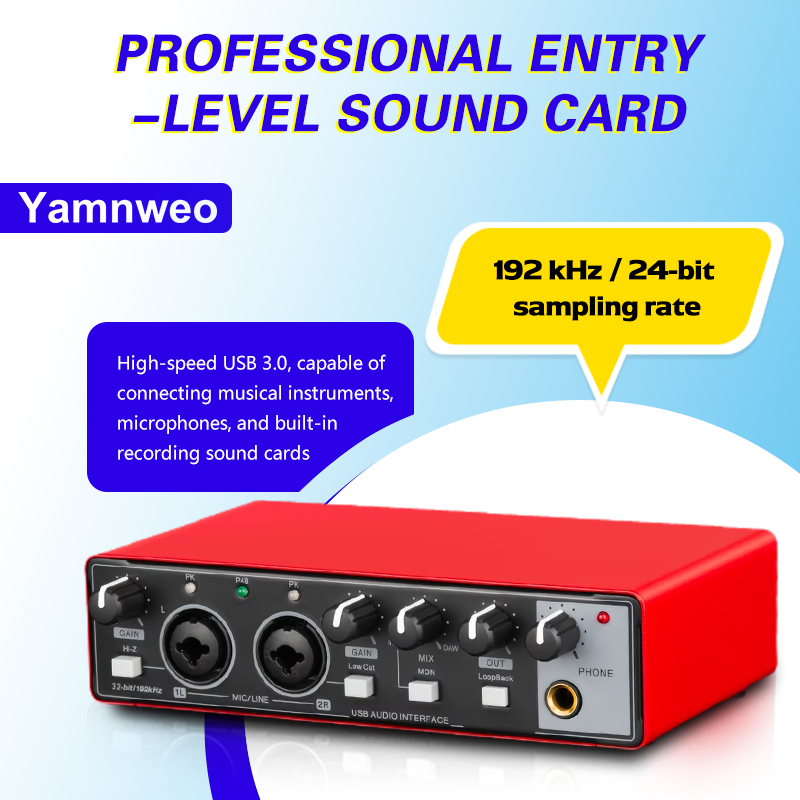 Audio Music Sound - YAMNWEO MD21 레드 USB 오디오 인터페이스
