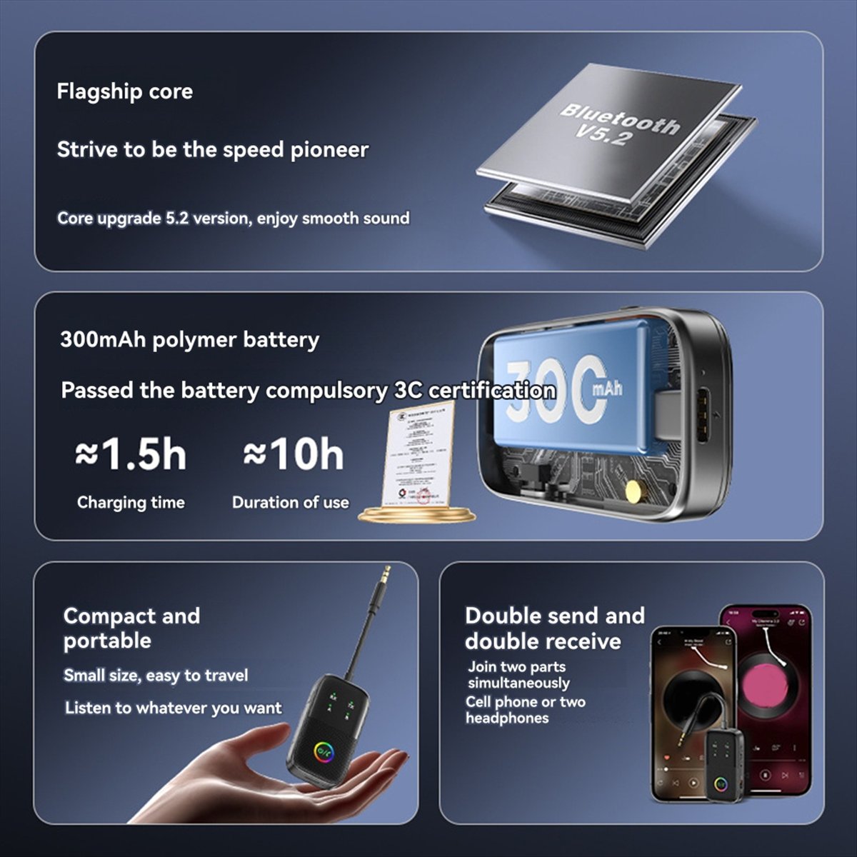 고급 HIFI 블루투스 5.2 오디오 어댑터 3.5mm - Audio Music Player Pc 리뷰 및 가격
