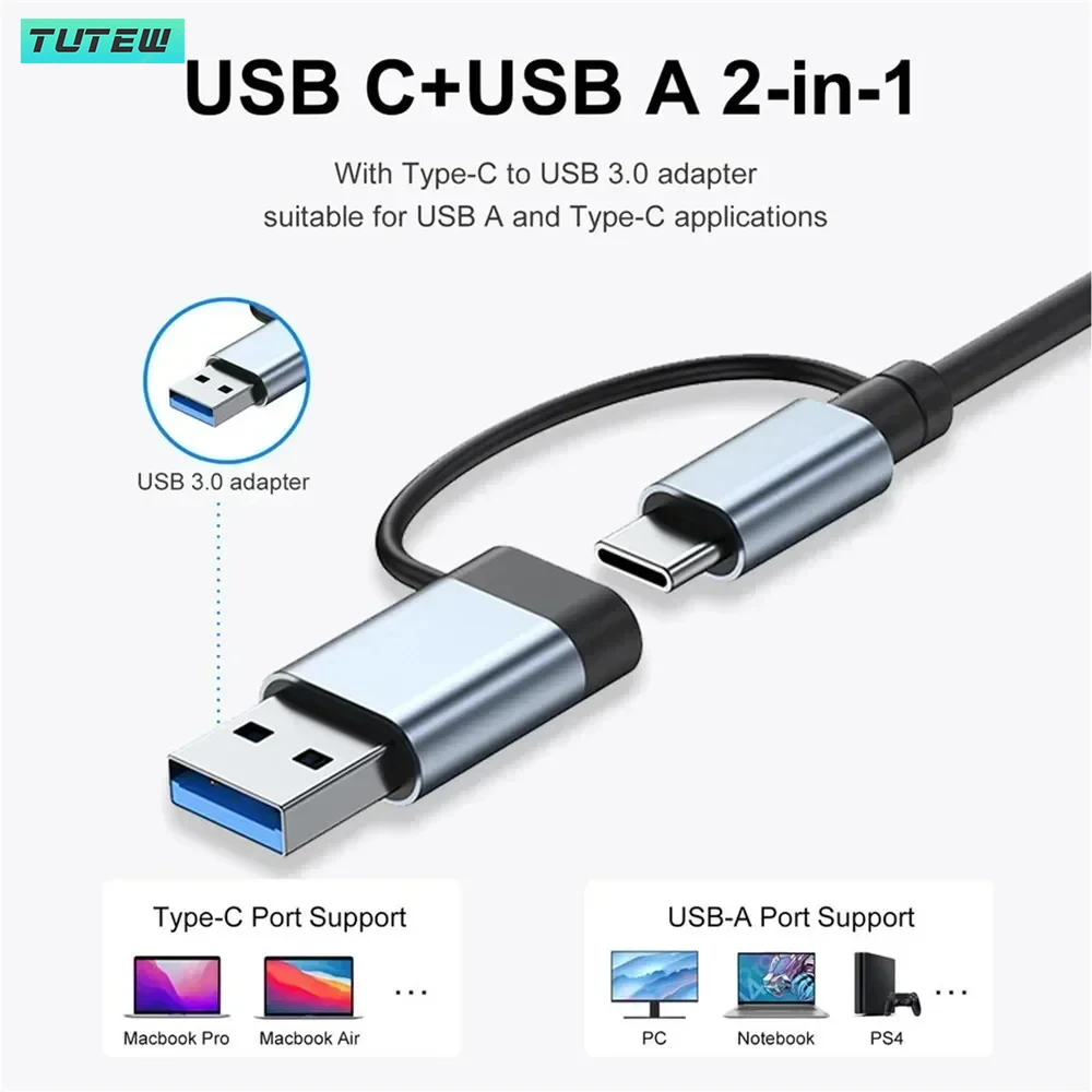 8 in 1 USB C 허브 USB 스플리터 USB 익 - Audio Music Splitter 리뷰 및 가격