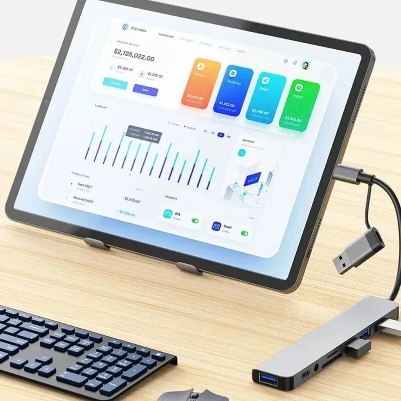 8 in 1 USB C 허브 USB 스플리터 USB 익 - Audio Music Splitter 리뷰 및 가격
