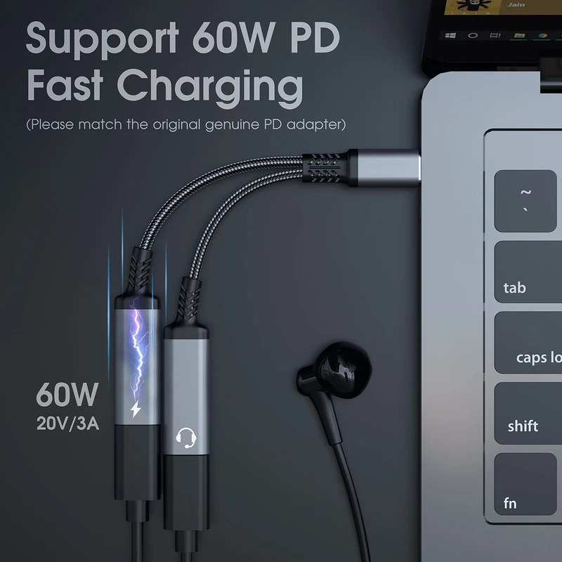 OTG 2 in 1 USB C 스플리터 듀얼 타입 US - Audio Music Splitter 리뷰 및 가격