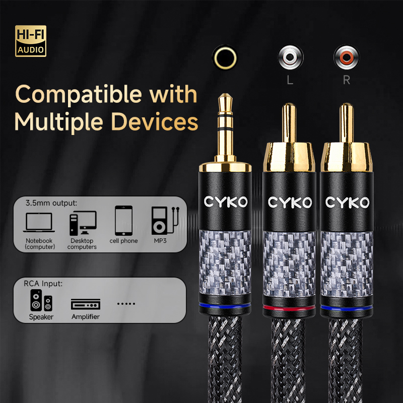 CYKO 하이파이 6N OFC 오디오 케이블 3.5mm - Audio Music Splitter 리뷰 및 가격