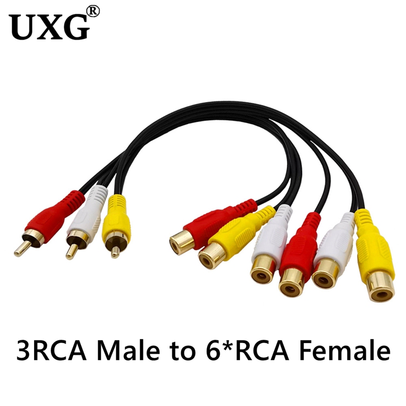 3RCA to 오디오 TV DVD 비디오 AV 케이블, - Audio Music Splitter 리뷰 및 가격
