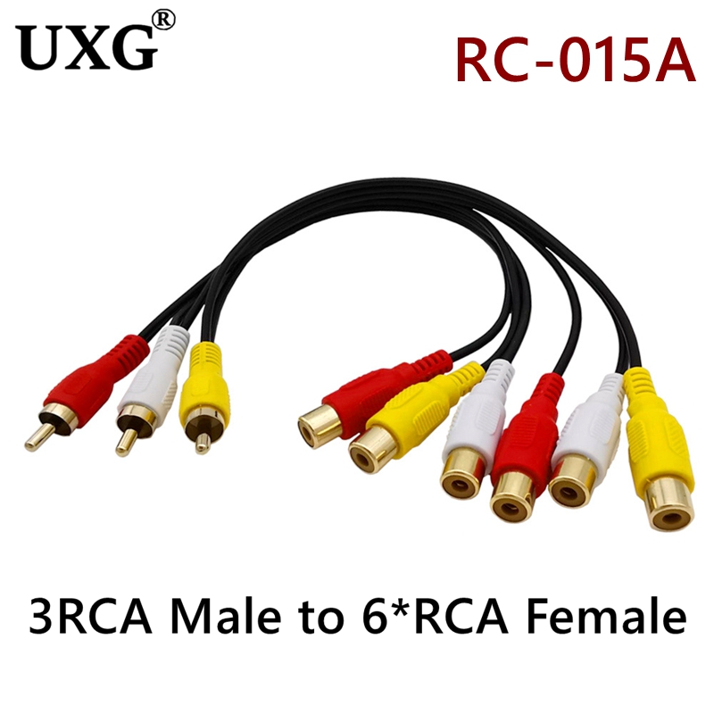 3RCA to 오디오 TV DVD 비디오 AV 케이블, - Audio Music Splitter 리뷰 및 가격