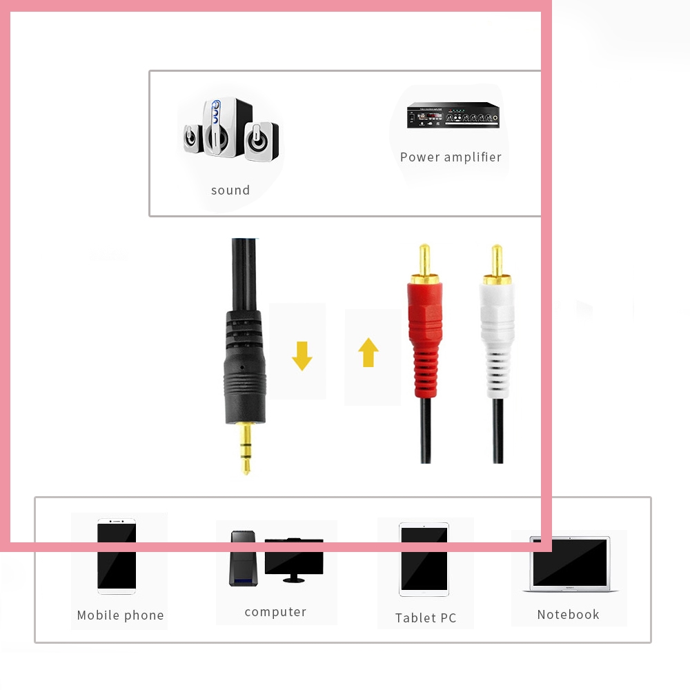 3.5mm 스테레오 남성 플러그 - 2 RCA 잭 오디 - Audio Music Player Pc 리뷰 및 가격