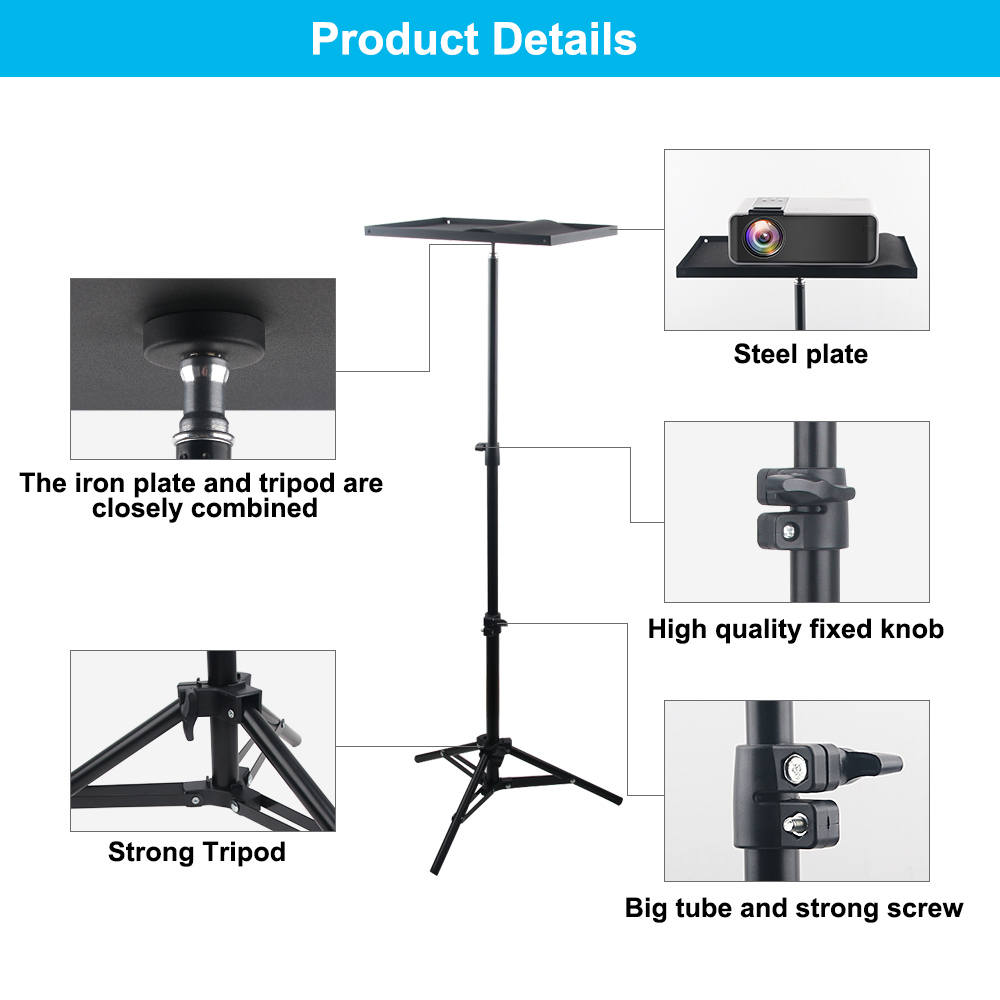 110cm 160cm 조정 가능한 범용 휴대용 프로젝터 - Speaker Stand Tripod 리뷰 및 가격