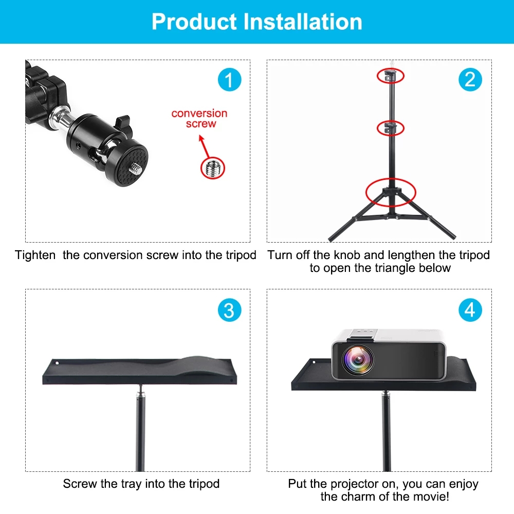 110cm 160cm 조정 가능한 범용 휴대용 프로젝터 - Speaker Stand Tripod 리뷰 및 가격