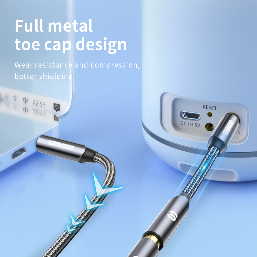 ESSAGER 헤드폰 익스텐션 케이블 잭, 3.5mm  - Audio Music Splitter 리뷰 및 가격